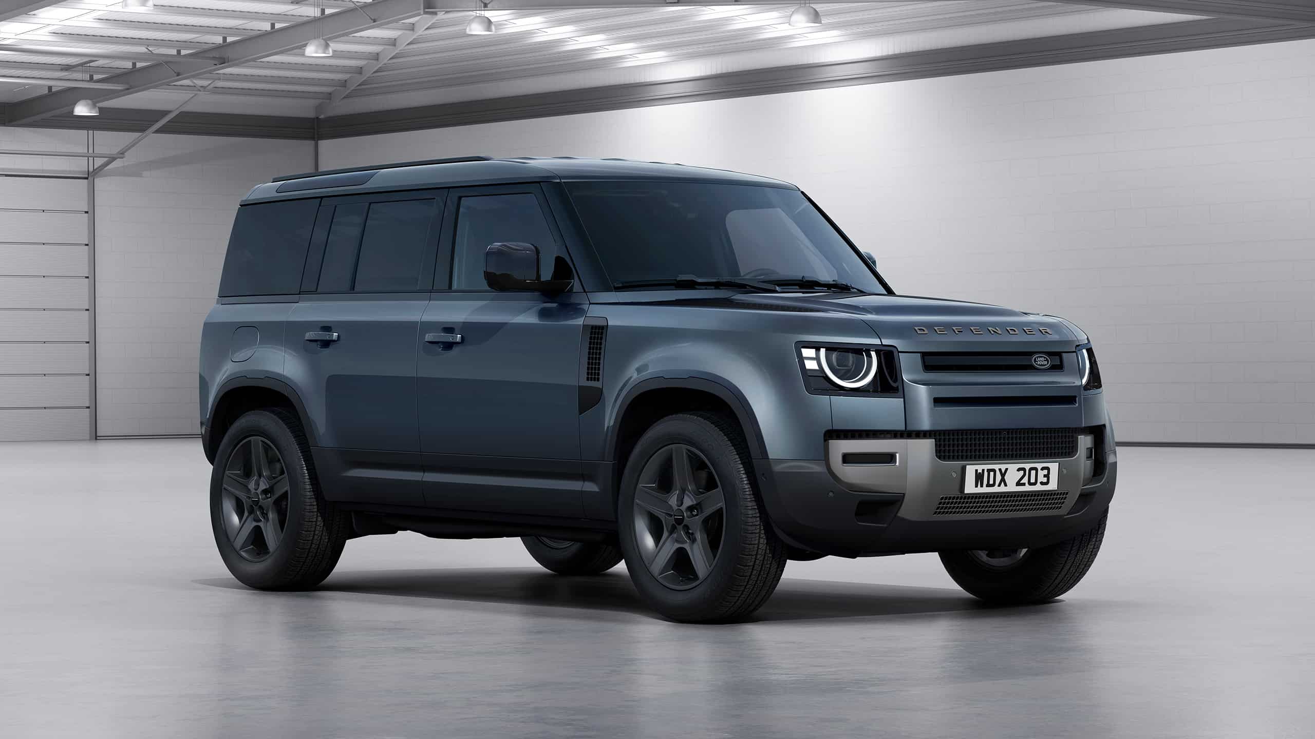 Defender parked on studio