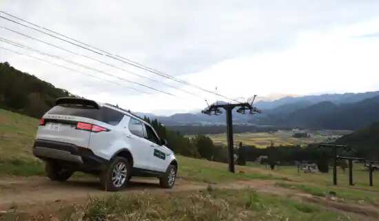Car driving downhill