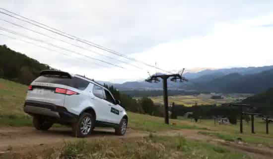 Car driving downhill